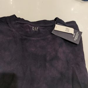 NEW GAP long sleeve t-shirt. Dark Purple and black  tie dye, tie-dye, Small